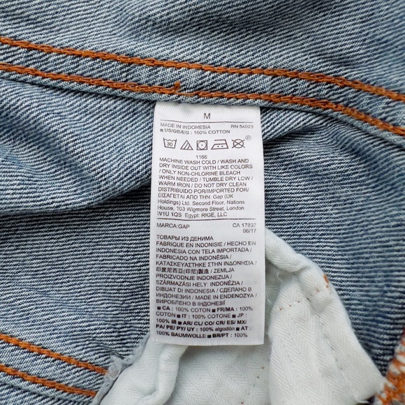 Feminine Cotton Gap 1969 Jean Jacket Ruffles & Peplum Size Medium Coquette Girly - Picture 7 of 11